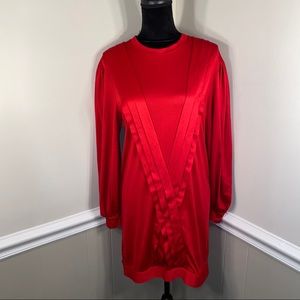 Zara Trafaluc Red Pleated Tunic Dress